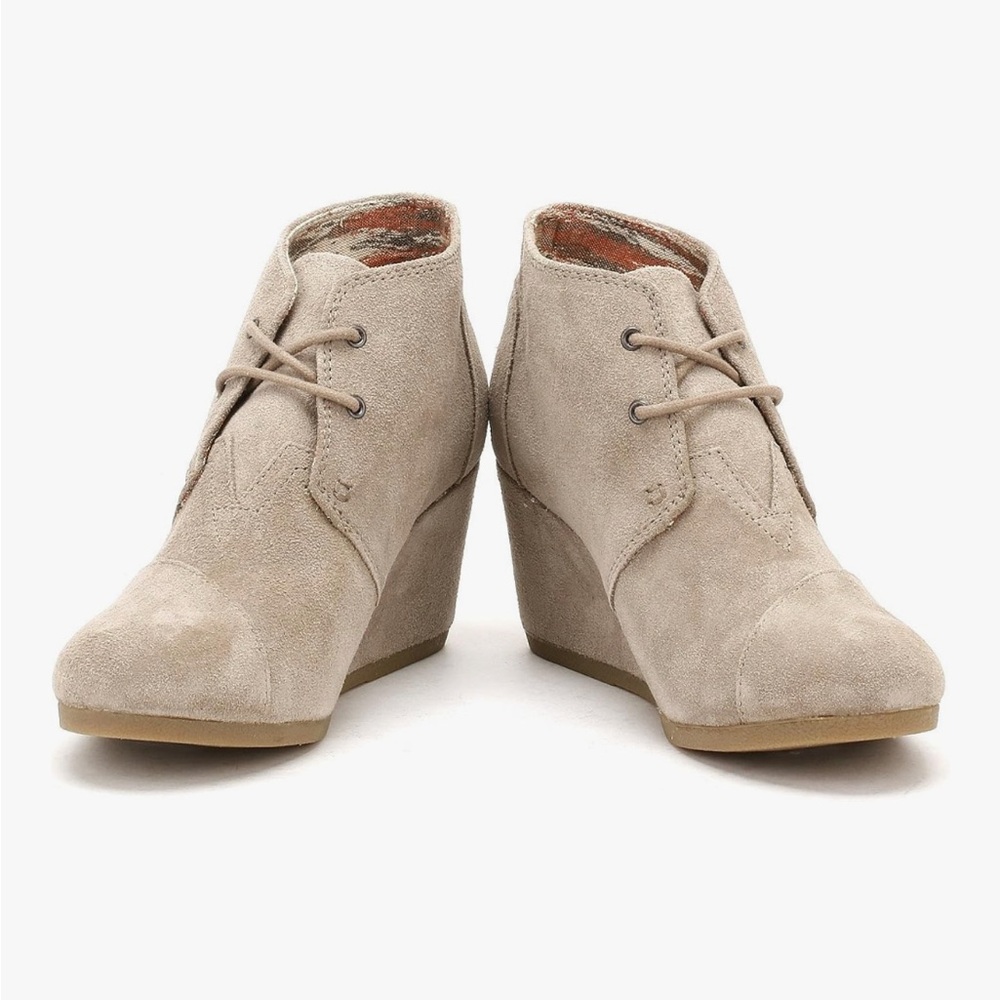 Toms Desert Wedge - taupe suede (W8.5)